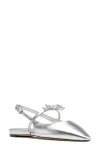 Kate Spade New York Carolina Slingback Pointed Toe Mary Jane Flat In Silver