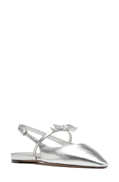 Kate Spade New York Carolina Slingback Pointed Toe Mary Jane Flat In Silver