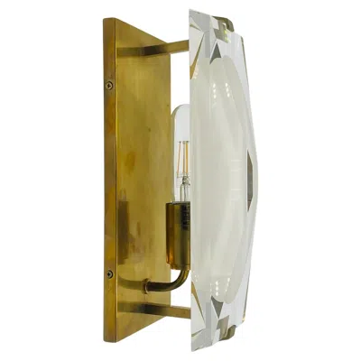 Pre-owned Kate Spade New York “castle Peak” Brass & Crystal Wall Sconce In Brown