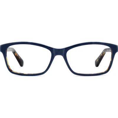 Kate Spade New York Catrina 51mm Rectangular Optical Glasses In Blue