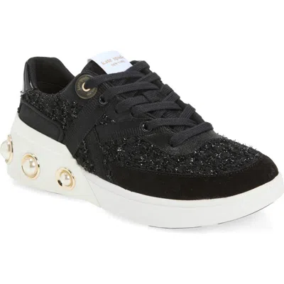 Kate Spade New York Cayman Faux Pearl Sneaker In Black