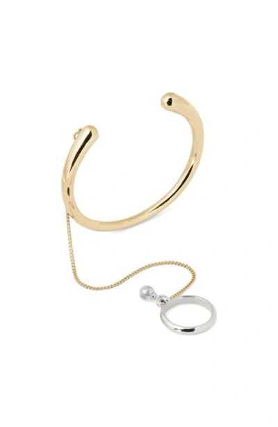 Kate Spade New York Chain Reaction Ring Chain & Cuff Set In Gold