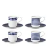 Kate Spade New York Charlotte Street Espresso Cup And Saucer, Set Of 4 In Blue