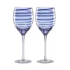 Kate Spade New York Charlotte Street Blue 2pc Wine Glass Set With $4 Credit In Blue