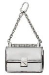Kate Spade New York Charmed Mirror Metallic Leather Bag Charm In Silver
