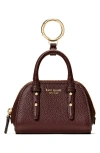Kate Spade New York Charmed Pebble Leather Key Fob In Brown
