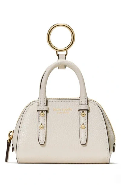 Kate Spade New York Charmed Pebble Leather Key Fob In White