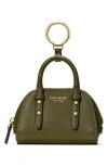 Kate Spade New York Charmed Pebble Leather Key Fob In Green