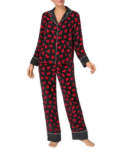 Kate Spade New York Charmeuse Printed Long Sleeve Pajama Set In Cupid Hrts