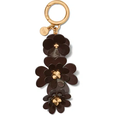 Kate Spade New York Charming Mixed Media Spade Leather Key Fob In Brown