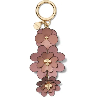 Kate Spade New York Charming Mixed Media Spade Leather Key Fob In Pink
