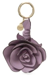 Kate Spade New York Charming Smooth Leather Flower Key Fob In Purple