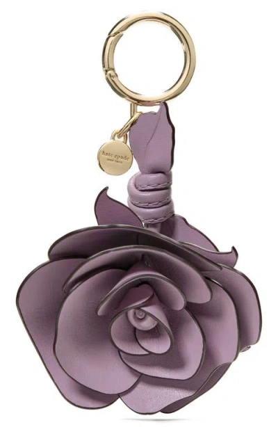 Kate Spade New York Charming Smooth Leather Flower Key Fob In Purple