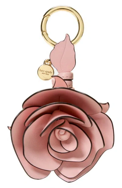Kate Spade New York Charming Smooth Leather Flower Key Fob In Pink