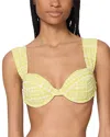 Kate Spade New York Check Underwire Bra Top In Nappa Cabbage