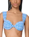Kate Spade New York Check Underwire Bra Top In Yellow