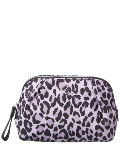 Kate Spade New York Chelsea Spotted Leopard Printed Cosmetic In Purple