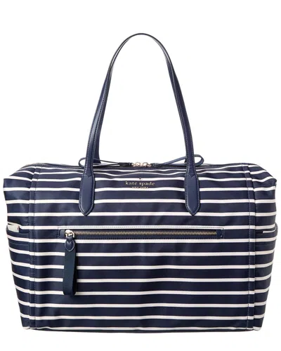 Kate Spade New York Chelsea The Little Better Marina Stripe Printed Weekender In Blue