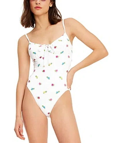 Kate Spade New York Cinch One Piece Swimsuit In White