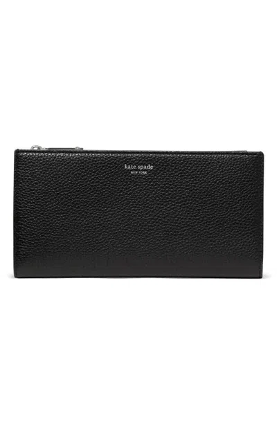 Kate Spade New York Classic Large Pebbled Leather Continental Wallet In Black