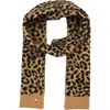 Kate Spade New York Classic Leopard Print Scarf In Black/light Tobacco