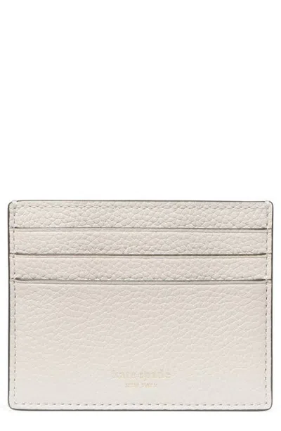 Kate Spade New York Classic Pebbled Leather Card Case In Neutral