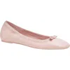 Kate Spade Claudette Leather Bow Ballerina Flats In Pink