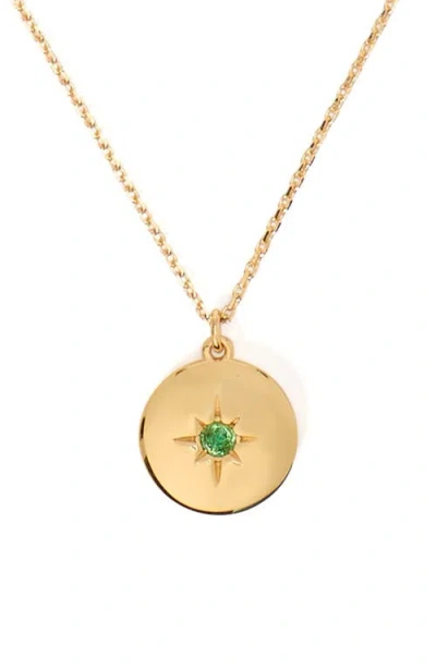 Kate Spade The Color Spark Collection Green Joy Medallion Necklace In Green/gold