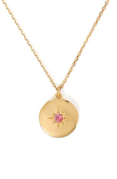 KATE SPADE KATE SPADE NEW YORK CLEAR HONESTY MEDALLION NECKLACE