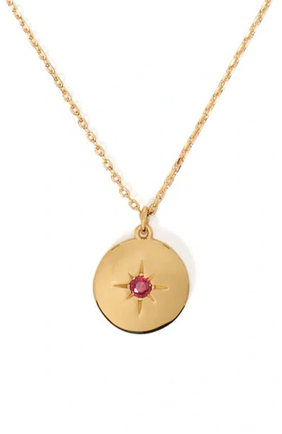 KATE SPADE KATE SPADE NEW YORK CLEAR HONESTY MEDALLION NECKLACE