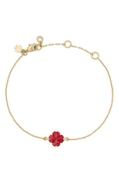 Kate Spade New York Clover Solitaire Bracelet In Gold