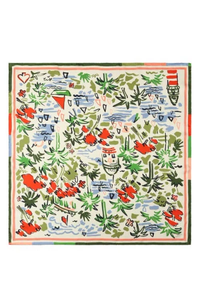 Kate Spade New York Coastal Scene Silk Square Scarf