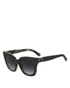 Kate Spade New York Constance Square Sunglasses, 53mm In Black
