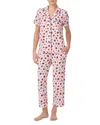 Kate Spade New York Cropped Pajama Set In Mixed Berries