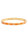 Kate Spade New York Crystal & Enamel Hinge Bangle In Orange