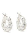 Kate Spade New York Pop Of Joy Crystal-embellished Huggie Earrings In Clear/silver.