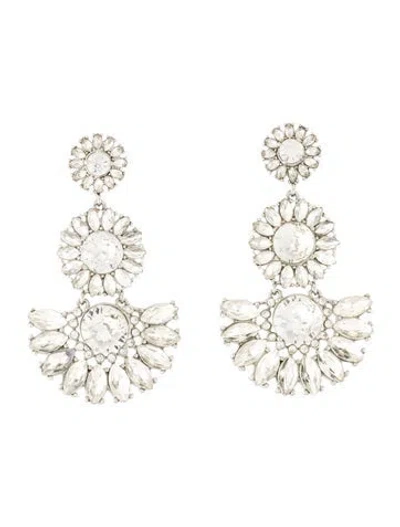 Pre-owned Kate Spade New York Crystal Sunflower Chandelier Earrings In Multi
