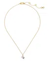 Kate Spade Gold-tone Cubic Zirconia Flower Pendant Necklace, 16" + 3" Extender In Multi/gold