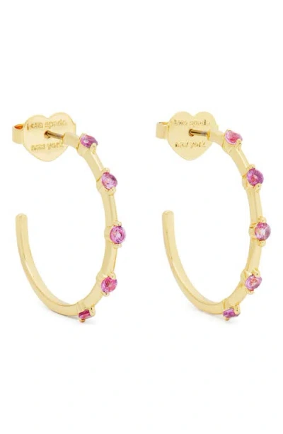 Kate Spade New York Cubic Zirconia Hoop Earrings In Gold