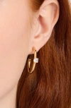 Kate Spade New York Cubic Zirconia Hoop Earrings In Clear/gold.