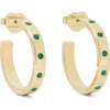 Kate Spade New York Cubic Zirconia Hoop Earrings In Emerald.