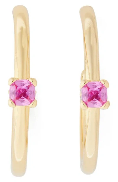 Kate Spade New York Cubic Zirconia Hoop Earrings In Rose Gold.