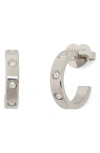 Kate Spade New York Set In Stone Huggie Hoop Earrings In Clear/silver