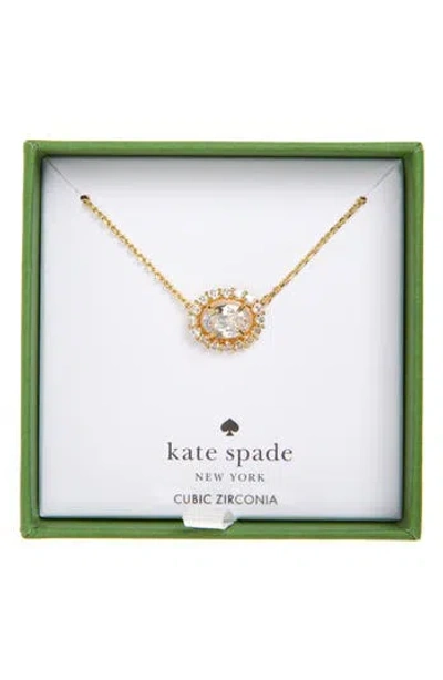 Kate Spade New York Cubic Zirconia Mini Pendant Necklace In Gold