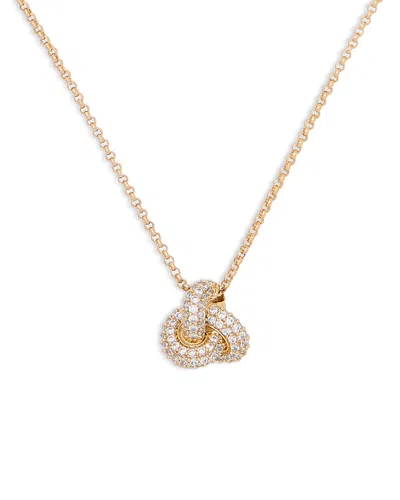 Kate Spade New York Cubic Zirconia Pave Love Knot Pendant Necklace, 16-19