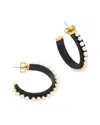 Kate Spade New York Imitation Pearl Raffia Hoop Earrings