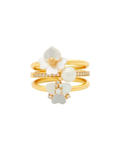 Kate Spade New York Cz Precious Pansy Stacking Rings