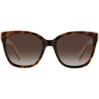 Kate Spade New York Daesha 55mm Polarized Cat Eye Sunglasses In Brown