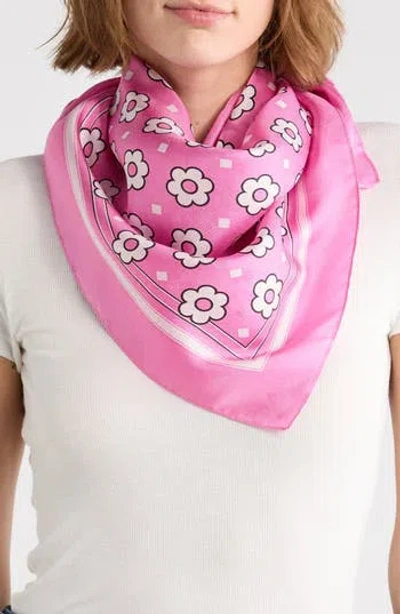 Kate Spade New York Daisy Dot Silk Square Scarf In Pink