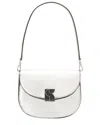 Kate Spade New York Dakota Metallic Leather Saddle Bag In White